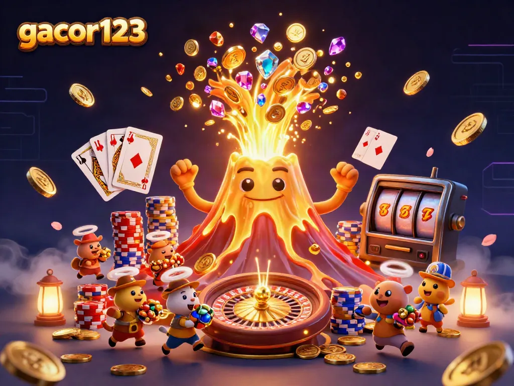Experience thrilling jackpots at gacor123, featuring vibrant gaming elements and exciting treasures.