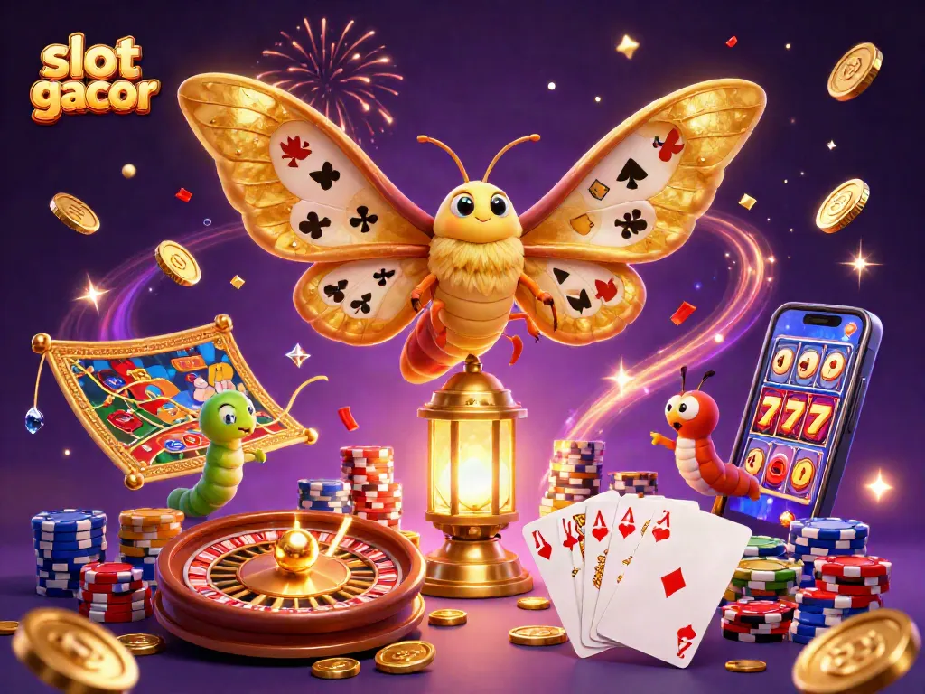 Experience the excitement of slot gacor with vibrant casino scenes and golden rewards.