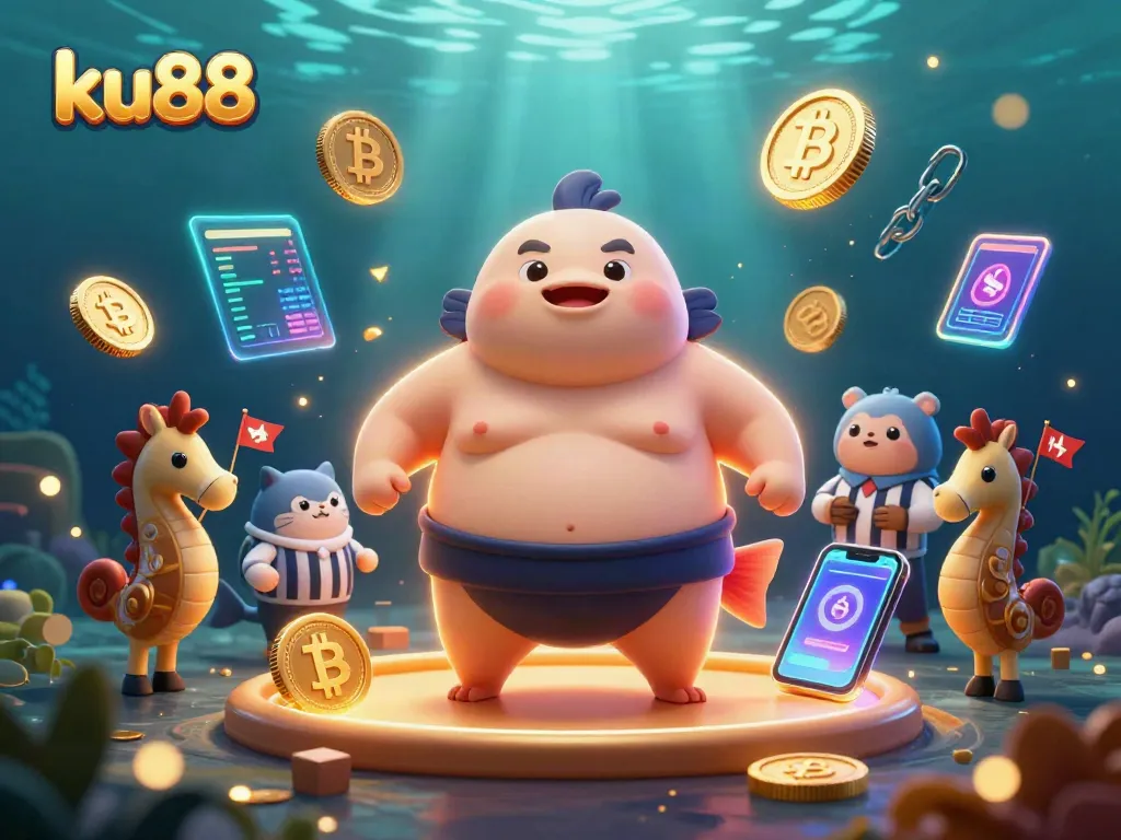 Experience dynamic gameplay at ku88 with vibrant characters in an underwater gambling spectacle.