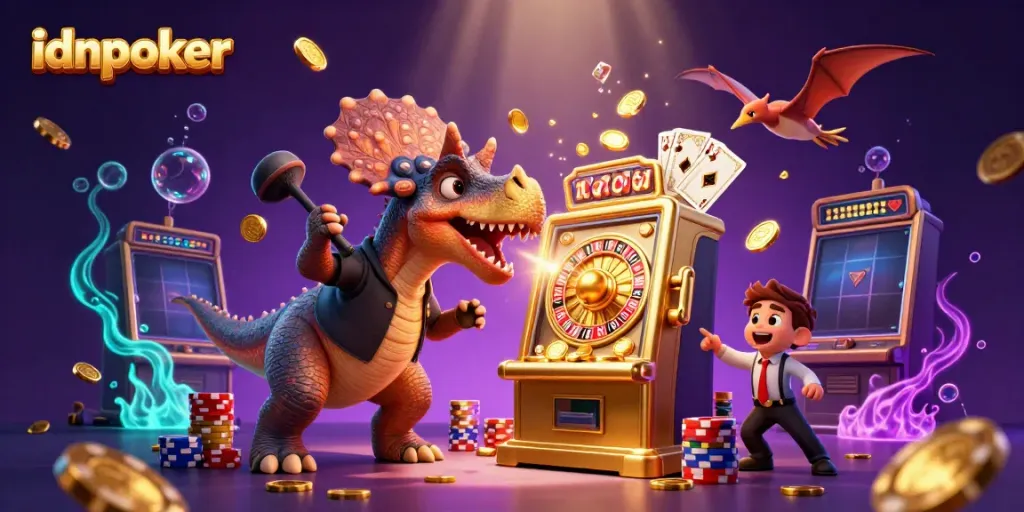 Menghadirkan keseruan permainan idnpoker dengan karakter unik dan mesin slot yang mengeluarkan koin jackpot