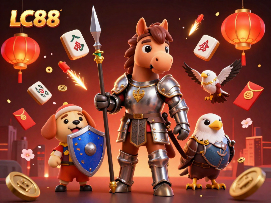 Experience thrilling gaming moments at LC88 with dynamic elements and vibrant visuals in a captivating casino scene.