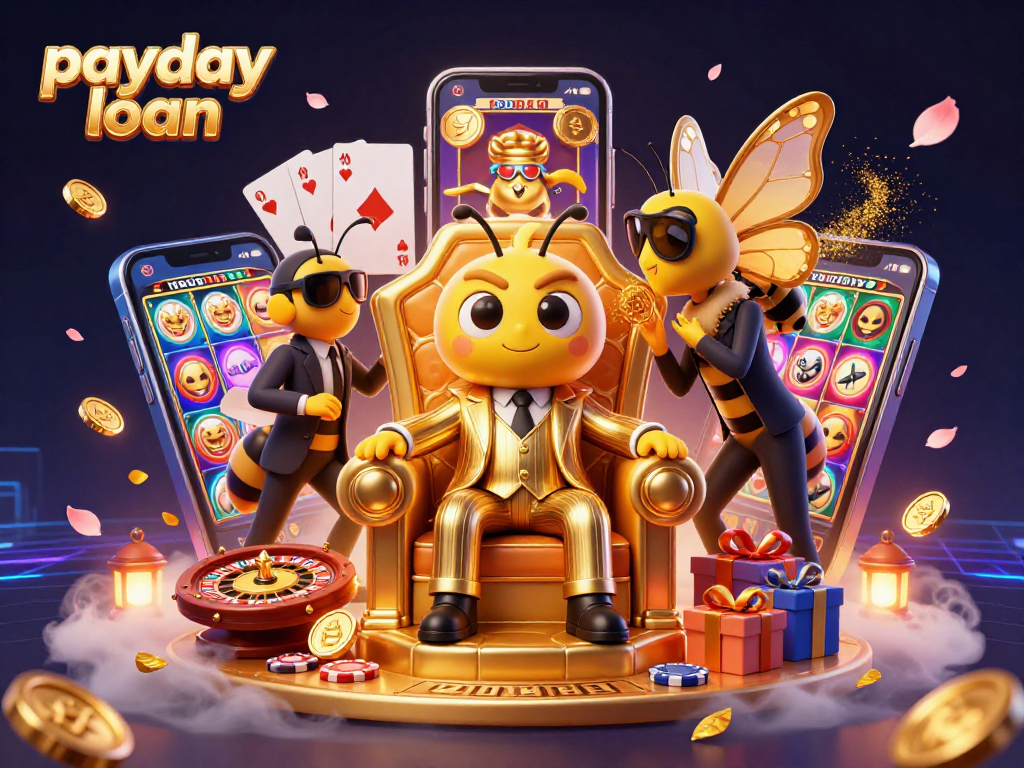 Engage with payday loan strategies in a thrilling casino scene with vivid game elements.