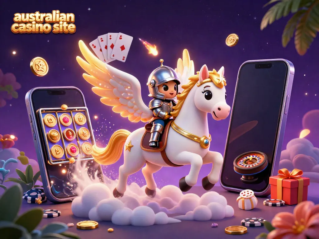 Play exciting games on an australian casino site featuring vibrant colorful slots, immersive characters, and dynamic elements.