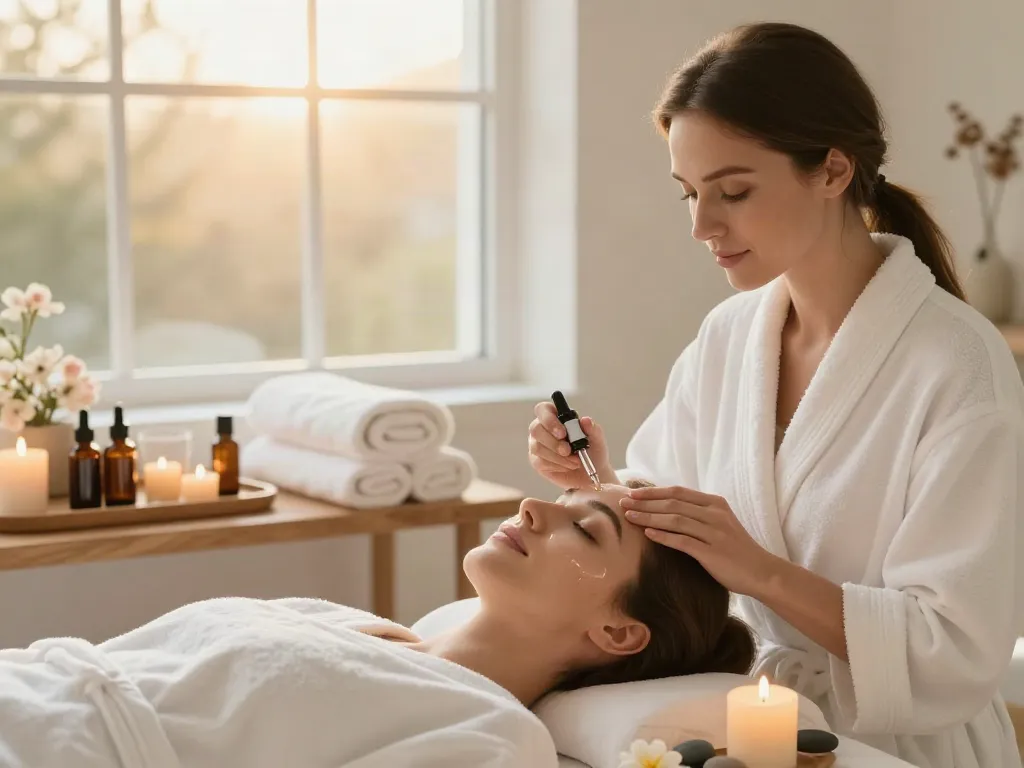 Discover where to buy glow peptides in a tranquil beauty setting with serene elements promoting wellness.
