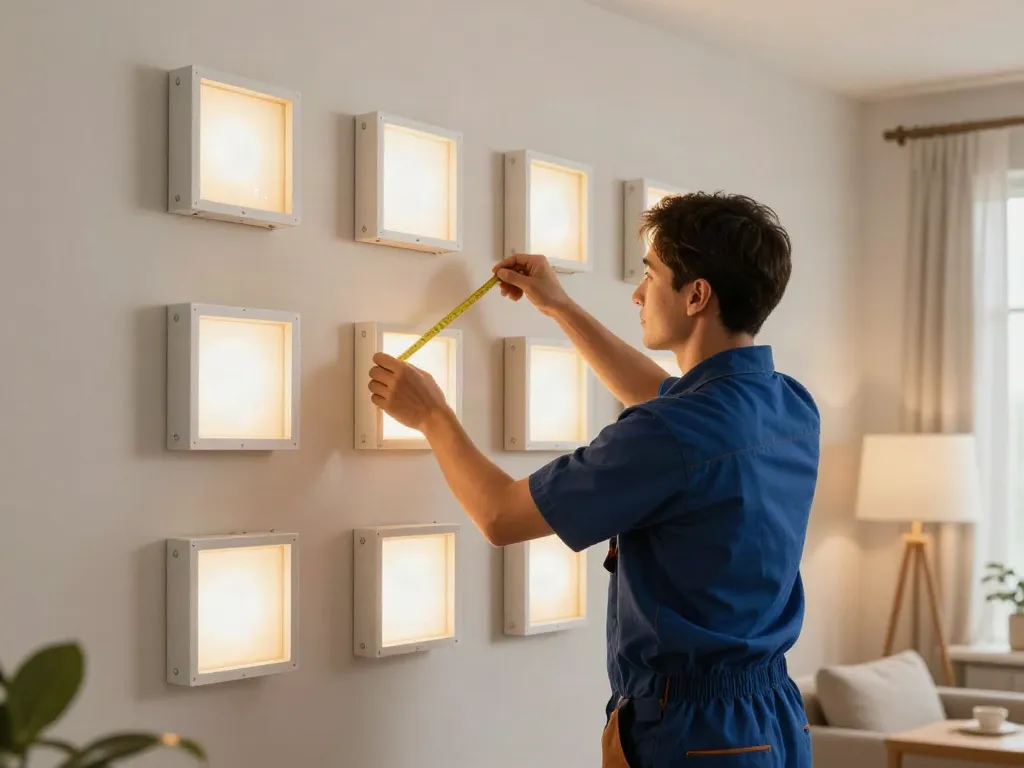 Aplica LED montată de un contractor profesionist, servicii de montaj locale, expertiza de încredere.