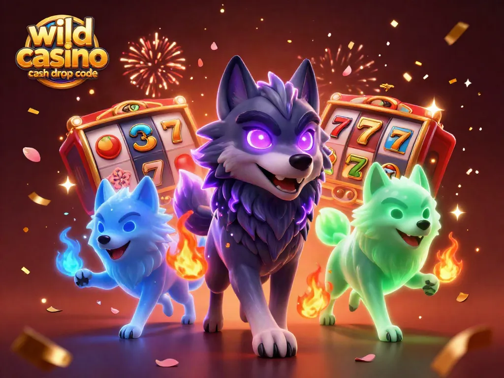 Engage with the wild casino cash drop code illustration highlighting slot reels and spectral wolves.