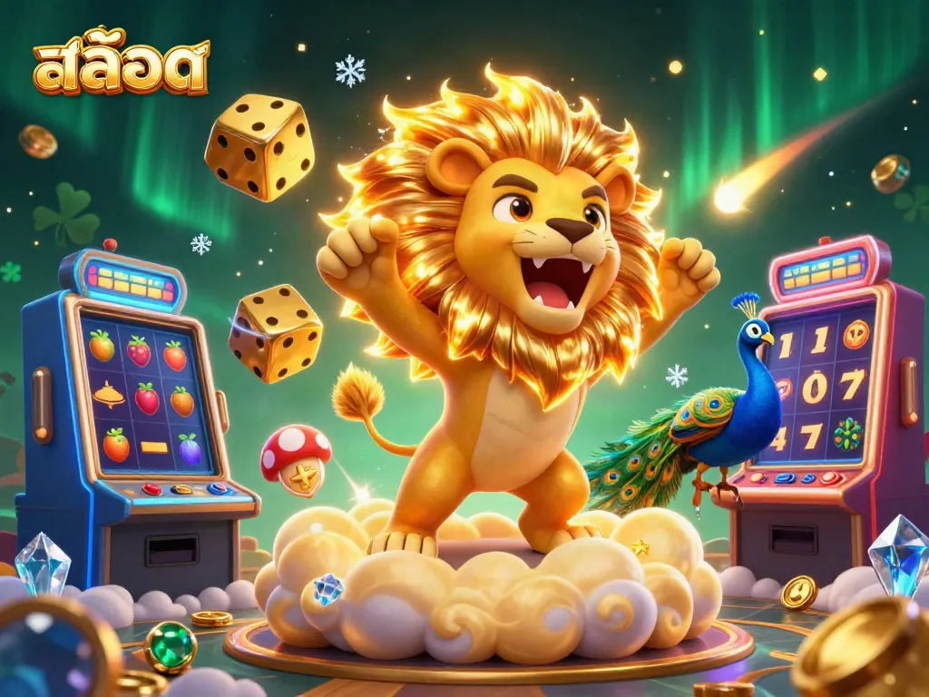 สล็อตเล่นผ่านสล็อตแมชชีนที่เต็มไปด้วยสีสันในฉาก 3D สวยงาม