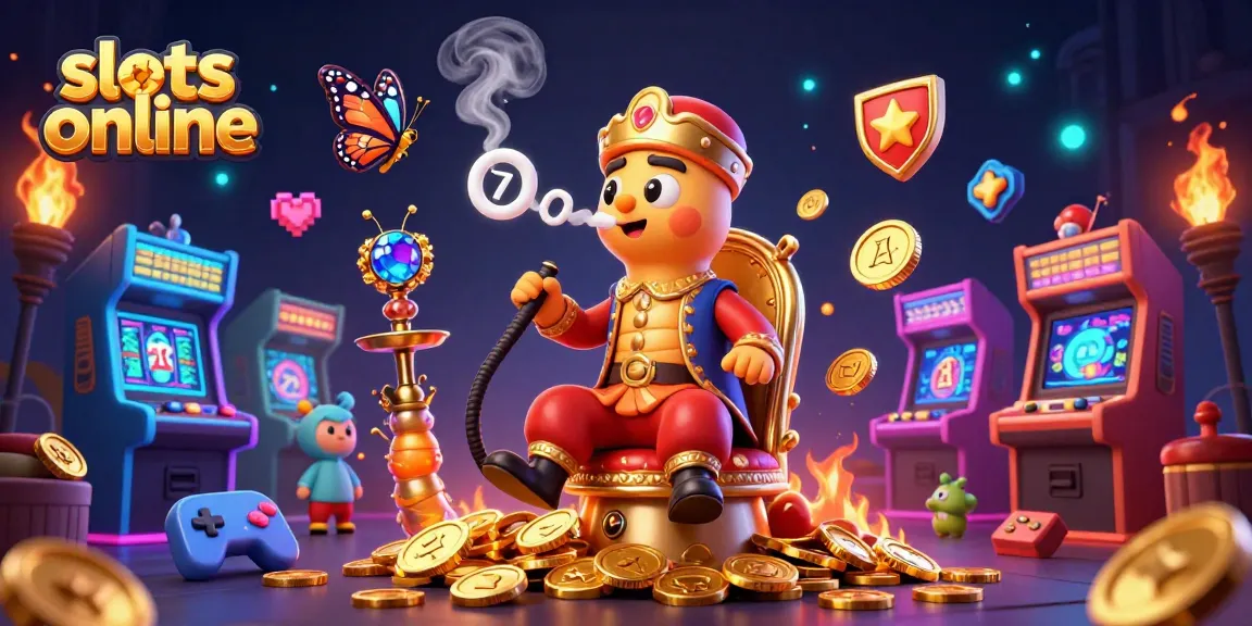 Experience thrilling slots online with a vibrant 3D casino scene featuring a caterpillar master and slot machine elements.