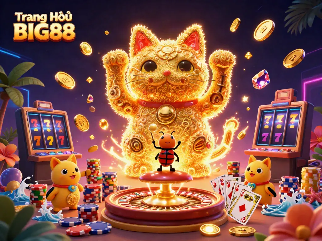 Join the fun at Trang Chủ BIG88 with a captivating 3D scene of luck, games, and excitement!