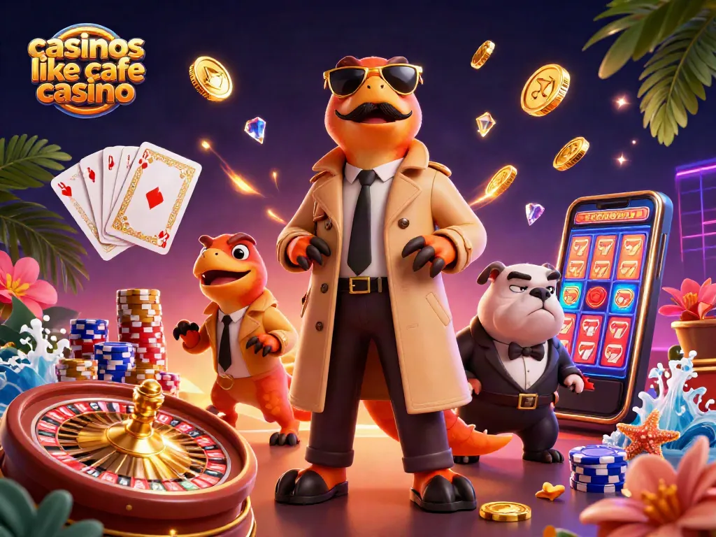 Engage with casinos like cafe casino featuring raptors in disguise entering a VIP lounge surrounded by casino bounty.