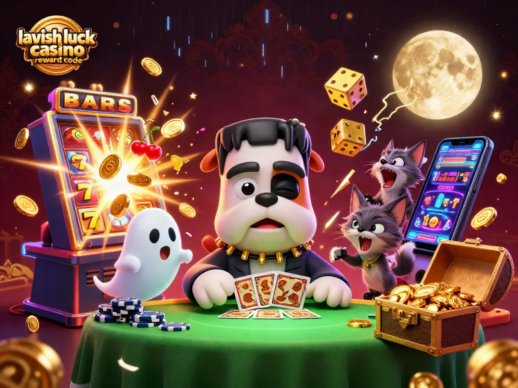 Experience the excitement of winning with Lavish Luck casino reward code in a vibrant, immersive scene.
