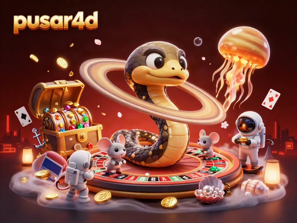 Experience the excitement of pusar4d with a cosmic casino scene featuring roulette gameplay and vibrant characters.