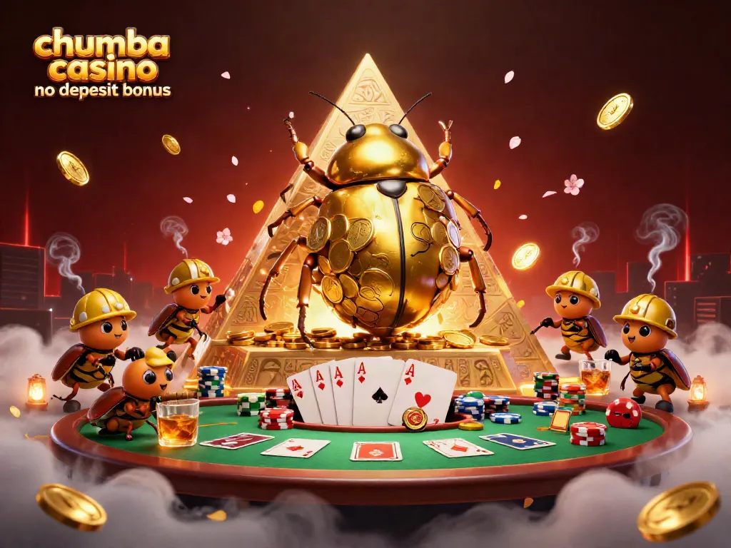Experience the thrill of the chumba casino no deposit bonus with golden coins and poker elements!