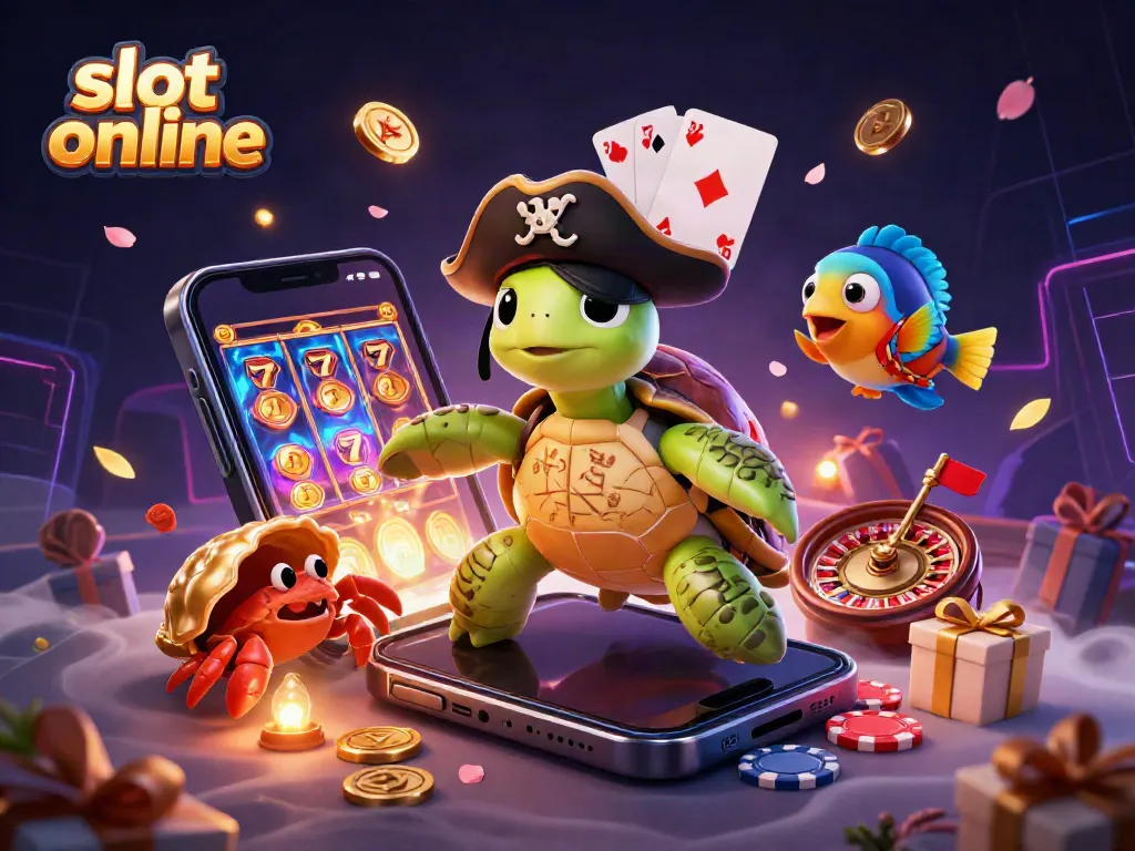 Enjoy thrilling slot online action with cartoon characters and vivid gaming elements in a vibrant casino scene.