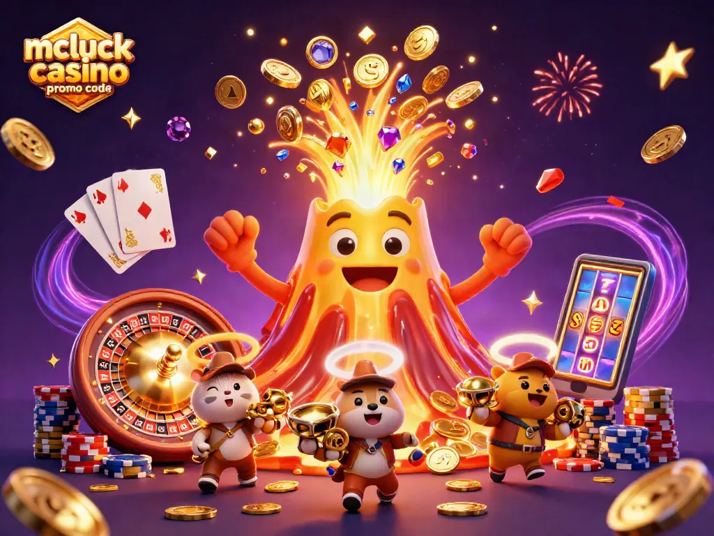 Exciting mcluck casino promo code illustration showcasing vibrant casino elements and lively characters.