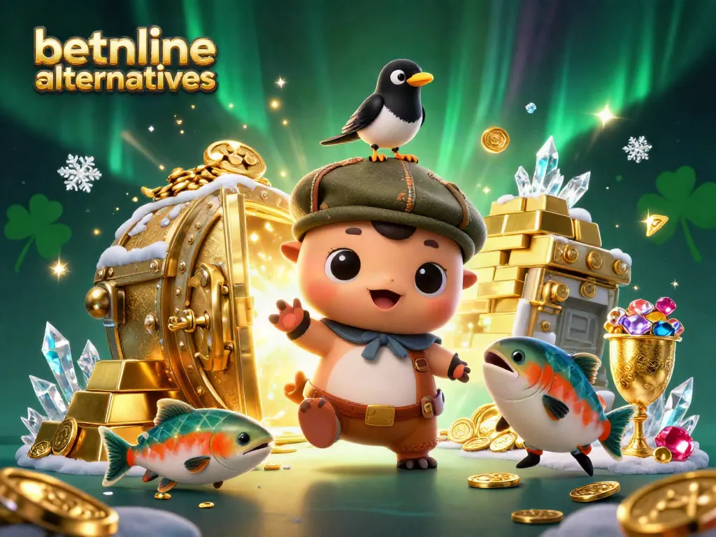 Engage with betonline alternatives highlighted by a vibrant casino-themed scene featuring Nessie and friends.