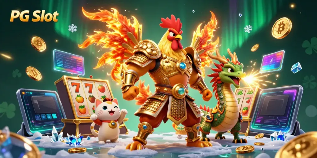 Rasakan keseruan bermain PG Slot dengan ilustrasi 3D khas yang memukau dalam konsep kasino.